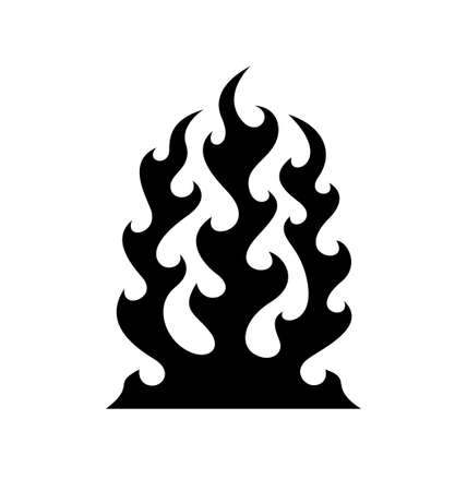 Black fire flame symbol isolated on whiteのイラスト素材