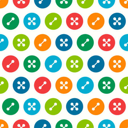 Vector seamless pattern with buttons