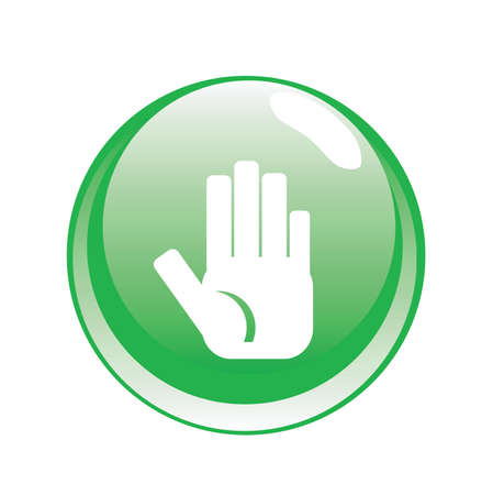 vector modern button with hand symbolのイラスト素材