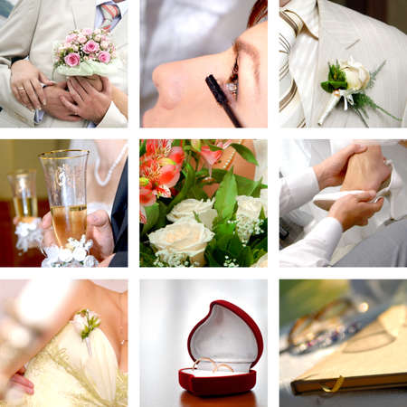 color wedding photos setの写真素材