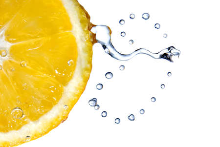 lemon with water drops