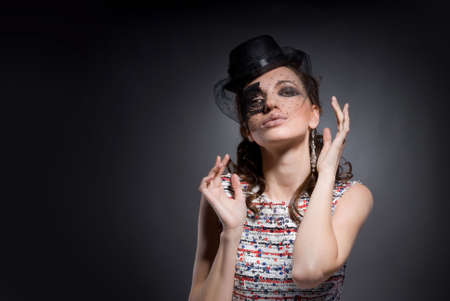 old-style portrait of attractive ladyの写真素材