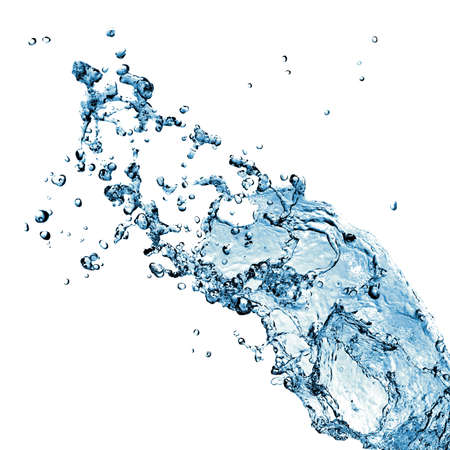 water splash with bubbles isolated on white