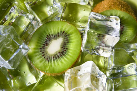 fresh kiwi with ice の写真素材