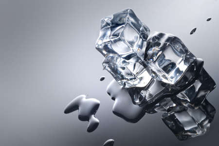 ice cubes with water dropsの写真素材