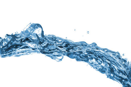 water splash with bubbles isolated on whiteの写真素材