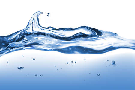 water splash with wave isolated on whiteの写真素材