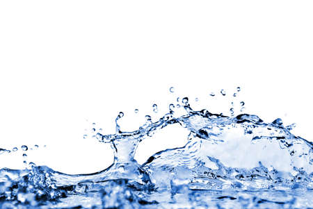 water splash with bubbles isolated on whiteの写真素材