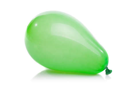 green balloon isolated on whiteの写真素材