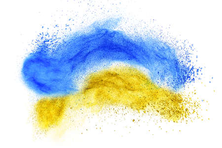 powder foundation explosion isolated on white backgroundの写真素材