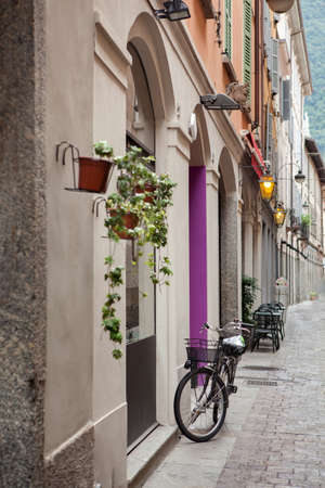 Bicycle on street of italian cityの写真素材