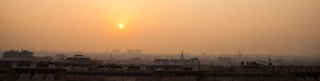Panorama of Brussels on sunset, Belgiumの写真素材