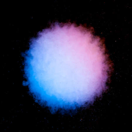White smoke explosion isolated on black background