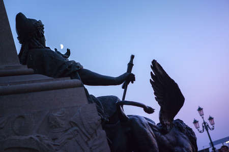 Winged lion statue at the Victor Emmanuel II Monument, Venice, Italy