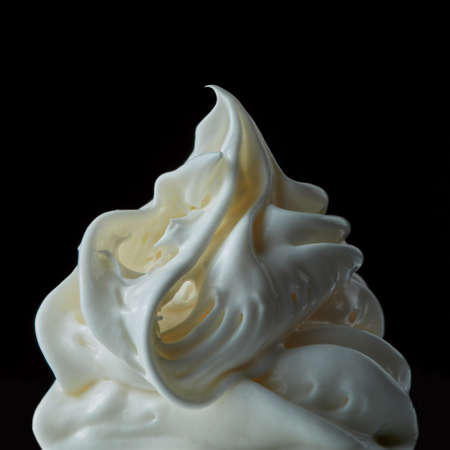Vanilla Soft Ice Cream isolated on black background