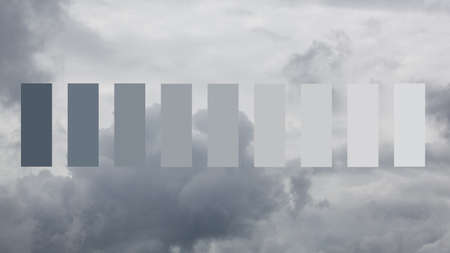 Heavy rain gray clouds, colour palette swatchesの写真素材