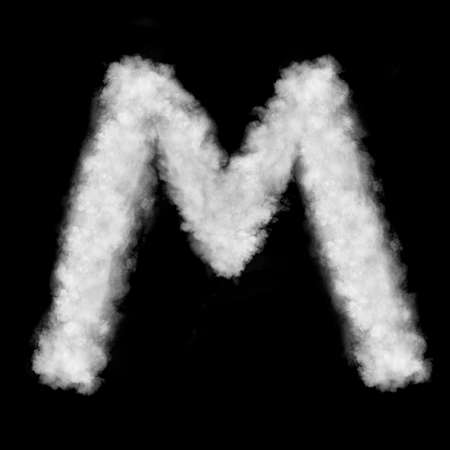 letter made of the natural clouds isolated on black backgroundの写真素材