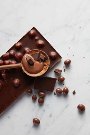 wooden spoon with chocolate