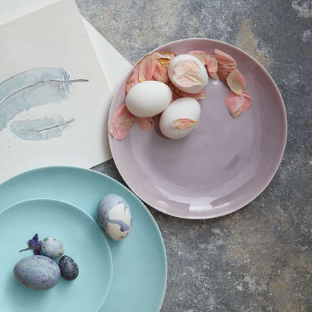 Chicken eggs on a plate