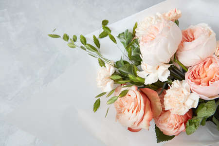 Roses on white backgroundの写真素材