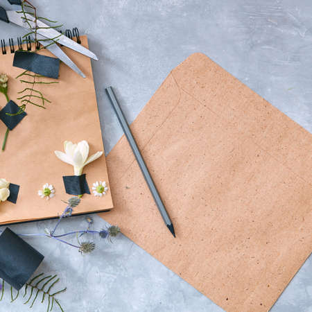 Notebook with pencilの写真素材