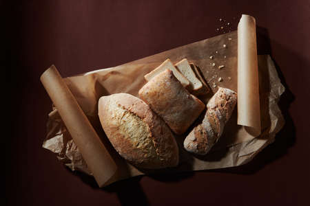 Assortment of different types of breadの写真素材