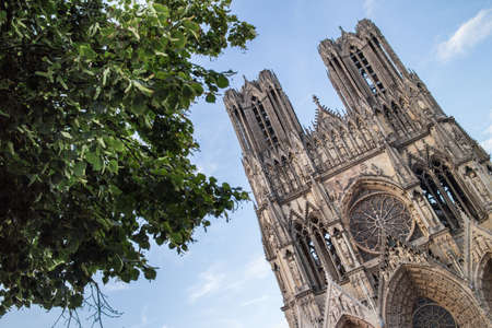 Cathedral Notre Dame in Reims, Franceの写真素材