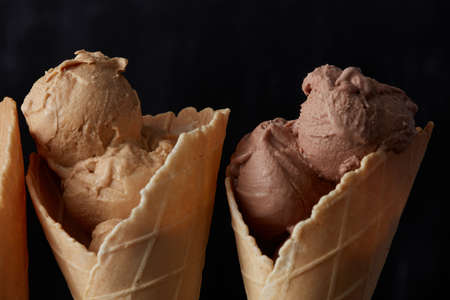 Sweet ice cream In waffle cone