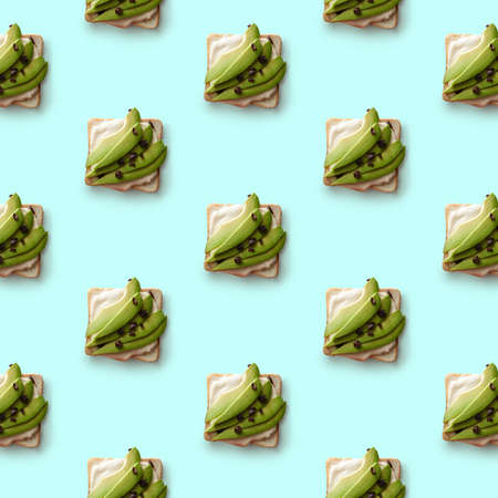sandwiches with avocado on a blue background