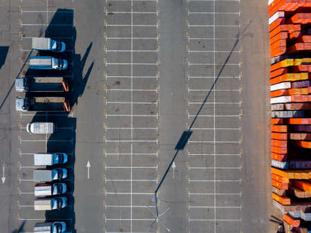 Ukraine, Kiev. April 08, 2018. Building store Epicentr K. Parking place, warehouse storage of...