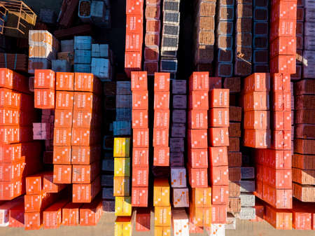 Ukraine, Kiev. April 08, 2018. Building store Epicentr K with warehouse storage of building materials - aerated concrete and heat-insulating panels.のeditorial素材