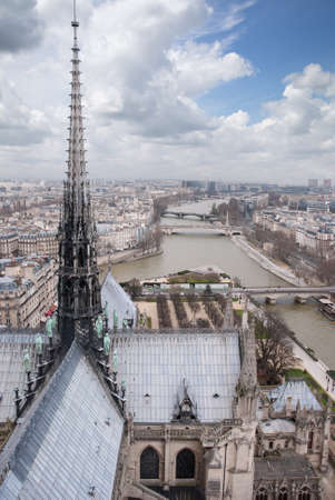 View on Paris from Notre Dameの写真素材