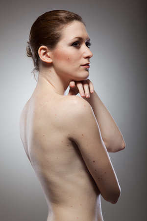Portrait of beautiful naked womanの写真素材