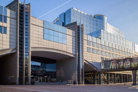 European Parliament Building in Brusselsのeditorial素材