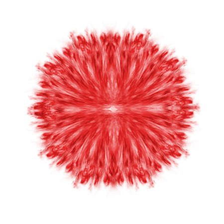 Red powder splash, symmetrical round pattern.の写真素材