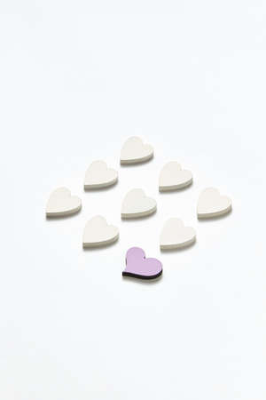 Valentines greeting card from hearts diagonal pattern.