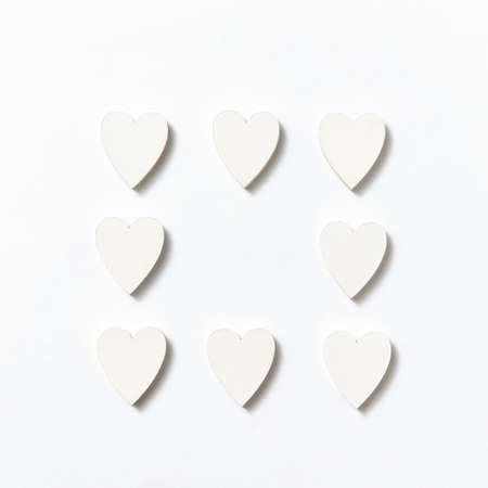 Congratulation frame made from paper Valentines hearts.の写真素材