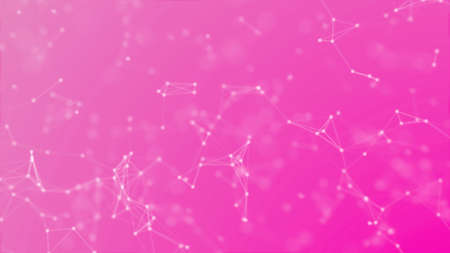 Global world network and communication technology for internet business on a hot pink background. Futuristic abstract background with blockchain technology and network.の写真素材