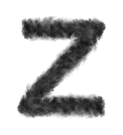 Letter Z made from black clouds on a white background.の写真素材