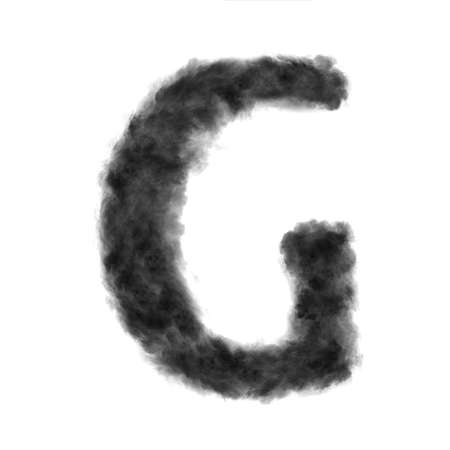 Letter G made from black clouds on a white background.の写真素材