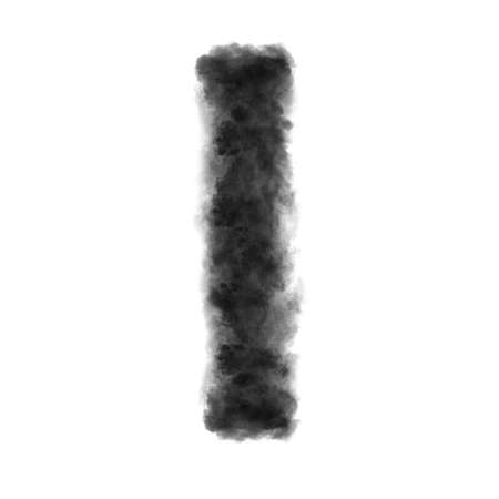 Letter I made from black clouds on a white background.の写真素材