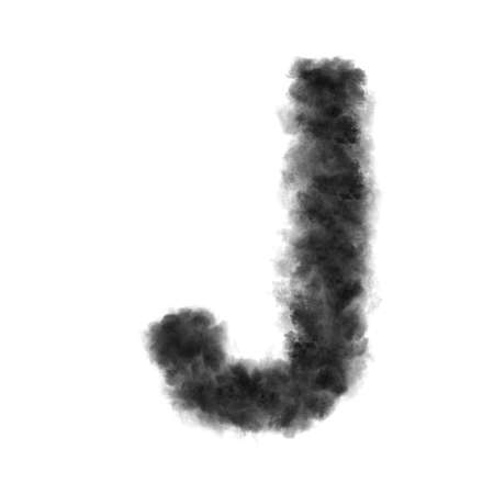 Letter J made from black clouds on a white background.の写真素材
