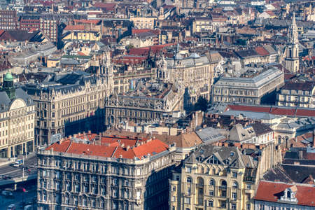 Cityscape with historical part of city Budapest, Hungary.の写真素材