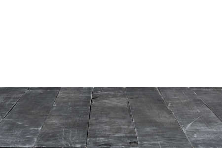 Grey wooden table for display or montage your products on a white background.の写真素材