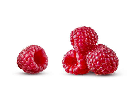Fresh ripe natural organic raspberry isolated on a white background.の写真素材
