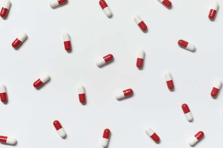 Pharmaceutical pills over white background.の写真素材