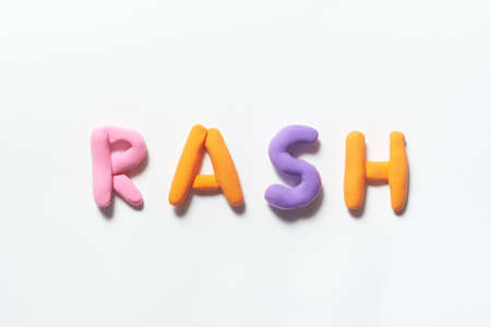 Rash word formed of colored plasticine.の写真素材