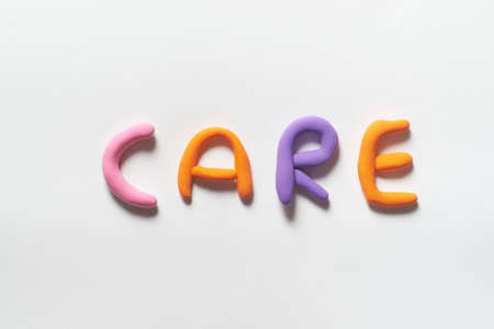 Care formed of colored plasticine.の写真素材
