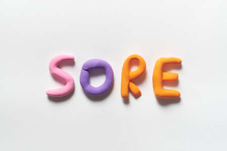 Sore formed of colored plasticine.の写真素材