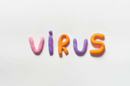 Virus formed of vivid plasticine.の写真素材